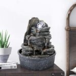 Rockery Indoor Water Fountain, Zen Meditation Tabletop Fountain with LED Lights ... - Image 2