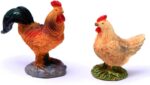 Rooster and Hen Fairy Garden Accessories, Mini Garden Statues for Fairy Garden D... - Image 2
