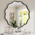 Round Wavy Mirror, 24 Inch Metal Frame Circle Mirror, Round Wall Mounted for Ent... - Image 2