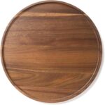 Round Wood Tray, Acacia Wooden Decorative Serving Tray for Coffee Table and Home... - Image 2