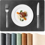 Roxifina Faux Leather Placemats Set of 4 - Vinyl Placemats Wipeable Waterproof O... - Image 2