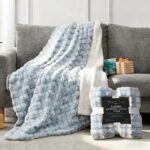 Royal Luxe Micromink Sherpa Throw Blanket for Couch, Fluffy Plush Reversible Thr... - Image 2