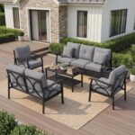 RoyalCraft Outdoor Patio Furniture Set, 7 Seats Outdoor Patio Set with 4" Thick ... - Image 2