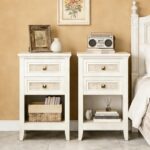 RoyalCraft Rattan Nightstand Set of 2 for Bedroom, Boho Bedside Table with 2 Dra... - Image 2