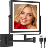 Ruacq Rechargeable Wall Mounted Makeup Mirror with Lights, Double Sided 1X/10X M... - Image 2