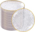 Rubtlamp 100 Pack Clear Gold Plastic Dessert Plates, 6Inch Clear Gold Small Appe... - Image 2