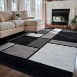 Rugshop Contemporary Modern Boxes Design Area Rug for Home Office,Living Room,Be... - Image 2