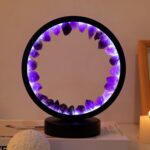 Runyangshi Amethyst Night Lamp 8.6" Natural Healing Crystal Bedside Lamp USB Por... - Image 2