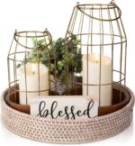 Rustic Farmhouse Lantern Decor Set of 2 - Stylish Decorative Lanterns for Your L... - Image 2