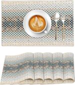 Ruvanti Placemats 100% Cotton 13x19 Inch, Dining Table Placemats Set of 6, Moder... - Image 2