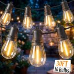 S14 Patio String Lights, 30FT Outdoor Patio String Light with 11 Clear LED Bulbs... - Image 2
