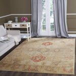 SAFAVIEH Antiquity Collection 7'6" x 9'6" Beige / Multi AT830A Handmade Traditio... - Image 2