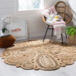 SAFAVIEH Area Rug 5' Round - Natural Fiber Collection - Natural Brown, Handmade ... - Image 2