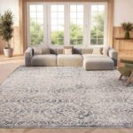 SAFAVIEH Area Rug 8x10 - Brentwood Collection - Large - Light Grey & Blue, Damas... - Image 2