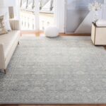 SAFAVIEH Area Rug 8x10 - Evoke Collection - Large - Silver & Ivory, Shabby Chic ... - Image 2