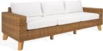 SAFAVIEH Couture Collection Margarita Natural/White Faux Wicker Indoor/Outdoor P... - Image 2