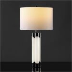 SAFAVIEH Couture Lighting Collection Chavez Alabaster/Black 28-inch Bedroom Livi... - Image 2