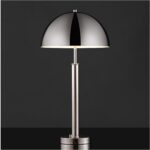 SAFAVIEH Couture Lighting Collection Harvey Modern Metal Dome Nickel 26-inch Bed... - Image 2