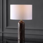 SAFAVIEH Couture Lighting Collection Kayabelle Dark Brown/White Marble 27-inch D... - Image 2
