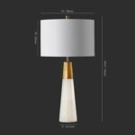 SAFAVIEH Couture Lighting Collection Toto Alabaster/Gold 27-inch Bedroom Living ... - Image 2