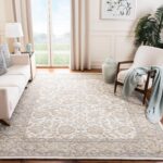 SAFAVIEH Glamour Collection 9' x 12' Ivory/Grey GLM628A Handmade Premium Wool Ar... - Image 2