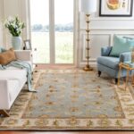 SAFAVIEH Heritage Collection X-Large Area Rug - 12' x 15', Light Blue & Beige, H... - Image 2