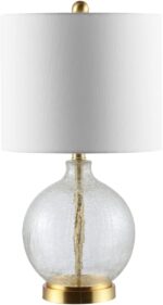 SAFAVIEH Lighting Collection Lovell Clear Glass/ Gold 22-inch Bedroom Living Roo... - Image 2