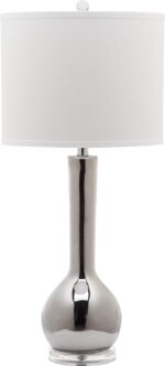 SAFAVIEH Lighting Collection Mae Long Neck Modern Contemporary Silver Ceramic 31... - Image 2