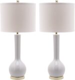 SAFAVIEH Lighting Collection Mae Long Neck Modern Contemporary White Ceramic 31-... - Image 2