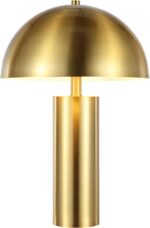 SAFAVIEH Lighting Collection – Iria Gold Dome Mushroom Table Lamp, Modern Metal ... - Image 2