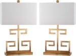 SAFAVIEH Lighting Collection – Set of 2 Greek Key Modern Gold 24-Inch Table Lamp... - Image 2