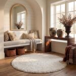 SAFAVIEH Milan Shag Collection Area Rug - 5'1" Round, Ivory, Solid Design, Non-S... - Image 2