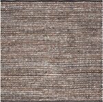SAFAVIEH Natura Collection Area Rug - 6' Square, Black & Ivory, Handmade Flat We... - Image 2