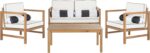 SAFAVIEH Outdoor Collection Montez Natural/ White Cushions/ Striped Bolster Pill... - Image 2