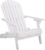 SAFAVIEH Outdoor - Eden Adirondack Chair - White Solid Wood - Weather Resistant ... - Image 2