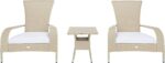 SAFAVIEH Outdoor Patio Furniture Collection Edna 3-Piece Lounge Set with Beige F... - Image 2