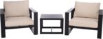 SAFAVIEH Outdoor Patio Furniture Collection – Fash Black & Taupe Cushion 3-Piece... - Image 2