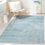 SAFAVIEH South Hampton Collection 4' x 6' Blue SHA301M Handmade Abstract Wool Ar... - Image 2