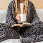 SAMIAH LUXE Chunky Knit Throw Blanket 50x70, Graphite Gray Chenille Throw Blanke... - Image 2