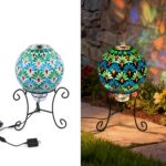 SAVENNA Mosaic Glass Fountain, Floor-Standing Lighted Water Feature with Quiet P... - Image 2