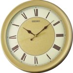 SEIKO QXA835GRH Wide Band Non Ticking Wall Clock, Gold, 14.5 Inch - Image 2