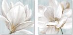 SEVEN WALL ARTS White Magnolia Wall Art Flower Artwork Floral Canvas Paintings V... - Image 2