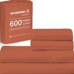 SGI bedding 600 Thread Count 4 Piece 100% Egyptian Cotton Queen Size Sheets Set,... - Image 2