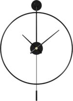 SHISEDECO Classical Large Modern Round Minimalist Wall Clock with Swing Pendulum... - Image 2