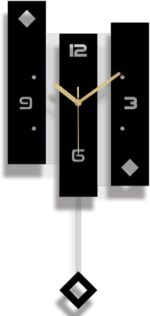SHISEDECO Creative Mute Modern Large Pendulum Clock in Black and White Color Dec... - Image 2