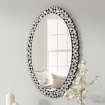 SHYFOY Oval Wall Mirrors Decorative, 23.6x35.4 Ornate Accent Mirror Crystal Fram... - Image 2