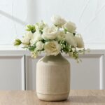 SIDUCAL Ceramic Rustic Farmhouse Vase | 7 Inch Pottery Decorative Flower Sand Gl... - Image 2