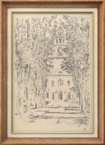 SIGNFORD Premium Framed Wall Art Sketch Church French Country Landscape Nature W... - Image 2