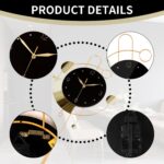 SIN&MI Wall Clock with Pendulum,Silent Non Ticking Battery Operated Modern Large... - Image 2