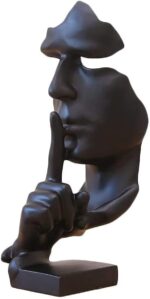 SMRTHMRT Modern and Simple Sculptures The Thinker Statue,Silence is Gold Keep Si... - Image 2
